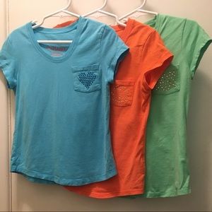 Hanes Shirts - Blue, Green, Orange - Set of 3